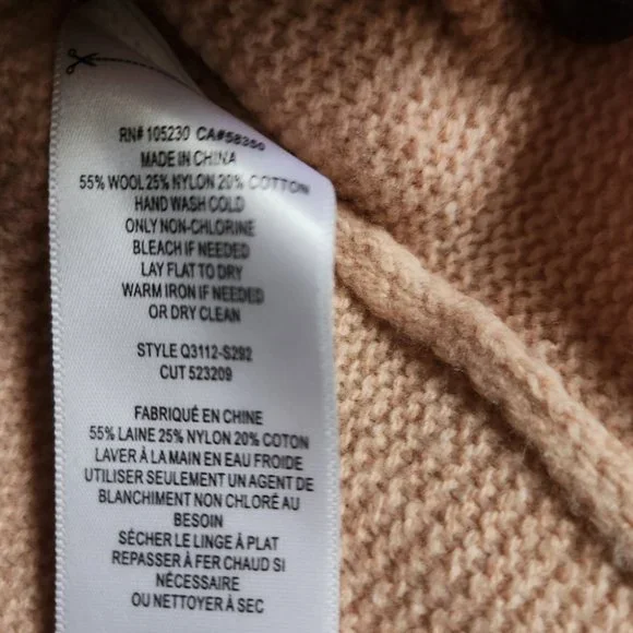 *SOLD* EQUIPMENT Femme | Wool sweater mock neck blush peachy pink sz XS - Picture 3 of 8